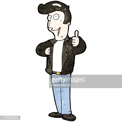 cartoon 1950\'s cool guy Clipart Image.