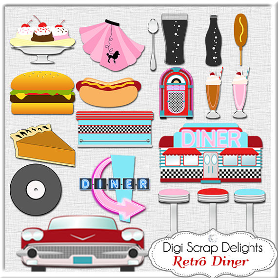 50s clipart diner food, 50s diner food Transparent FREE for.