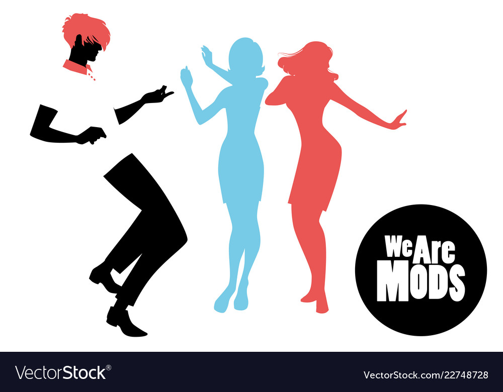 Elegant silhouettes of people wearing clothes of vector image.
