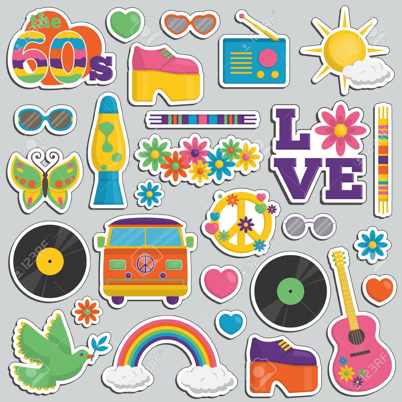 Free vector royalty free 60s png files, Free CLip Art.