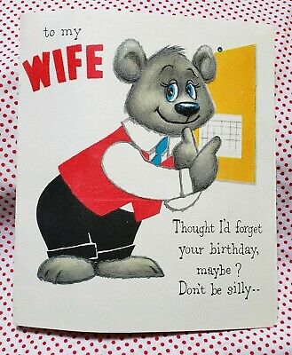 Vintage 1960s Hallmark Wife Birthday Greeting Card Pop Up.