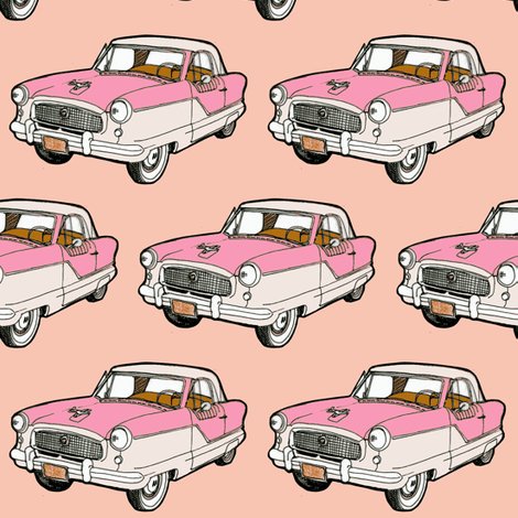 1961 AMC Nash Metropolitan in pink fabric.