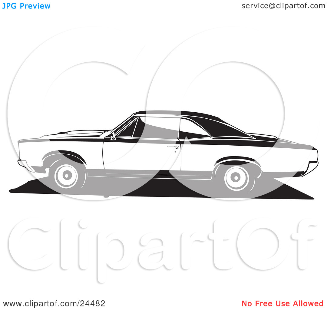 Clipart Illustration of a 1966 Pontiac Gto Muscle Car In Profile.