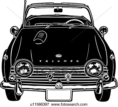 Clip Art of , 1967, automobile, car, classic, sport, tr4a, triumph.