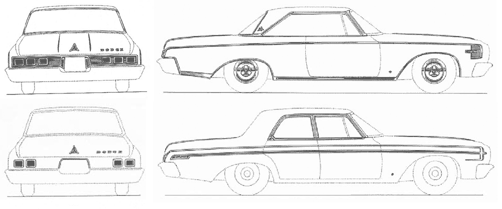 Mašīna Dodge Polara : attēlu sīktēlu tēlu skaitlis zīmēšanas.