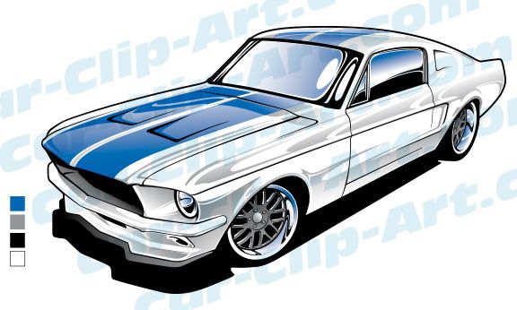 1967 Ford Mustang Vector Art.