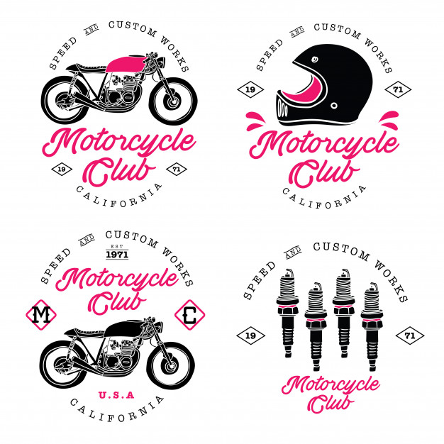 Vintage custom motorcycle badge logo Vector.