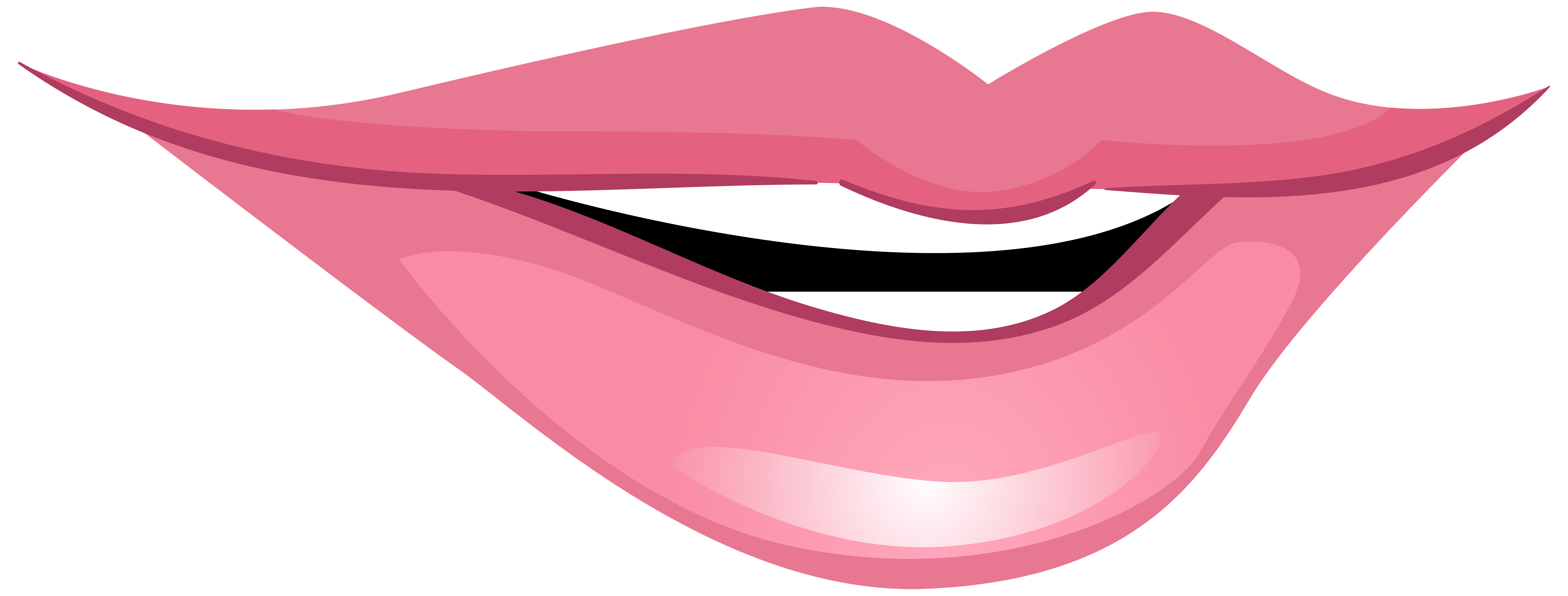 Pink Smiling Mouth PNG Clip Art.