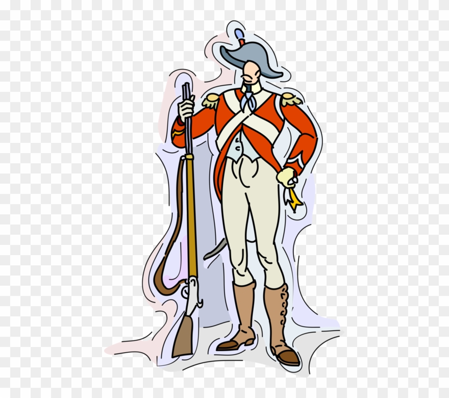 Vector Illustration Of 19th Century Military Soldier.