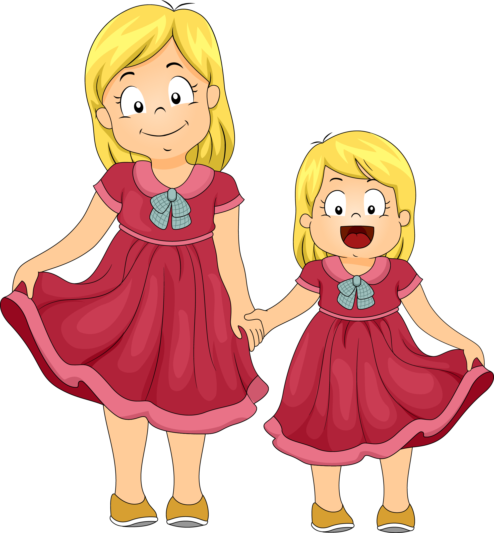 Older Sister And Younger Brother Clipart