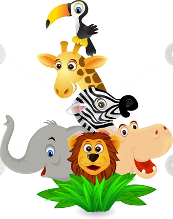 Cartoon jungle animals clipart 2.