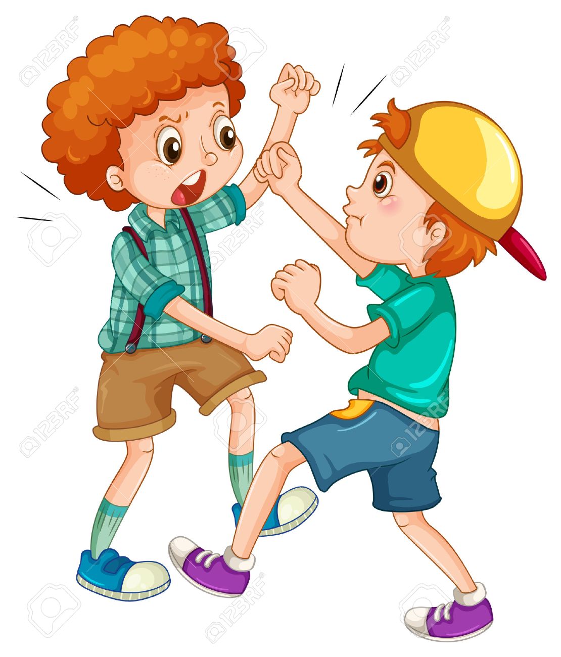 Two People Fighting Clipart.