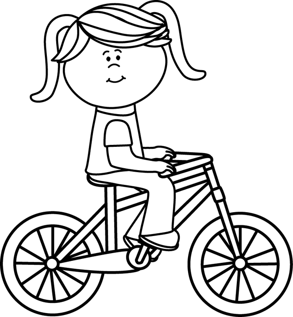 Girl Riding a Bicycle.