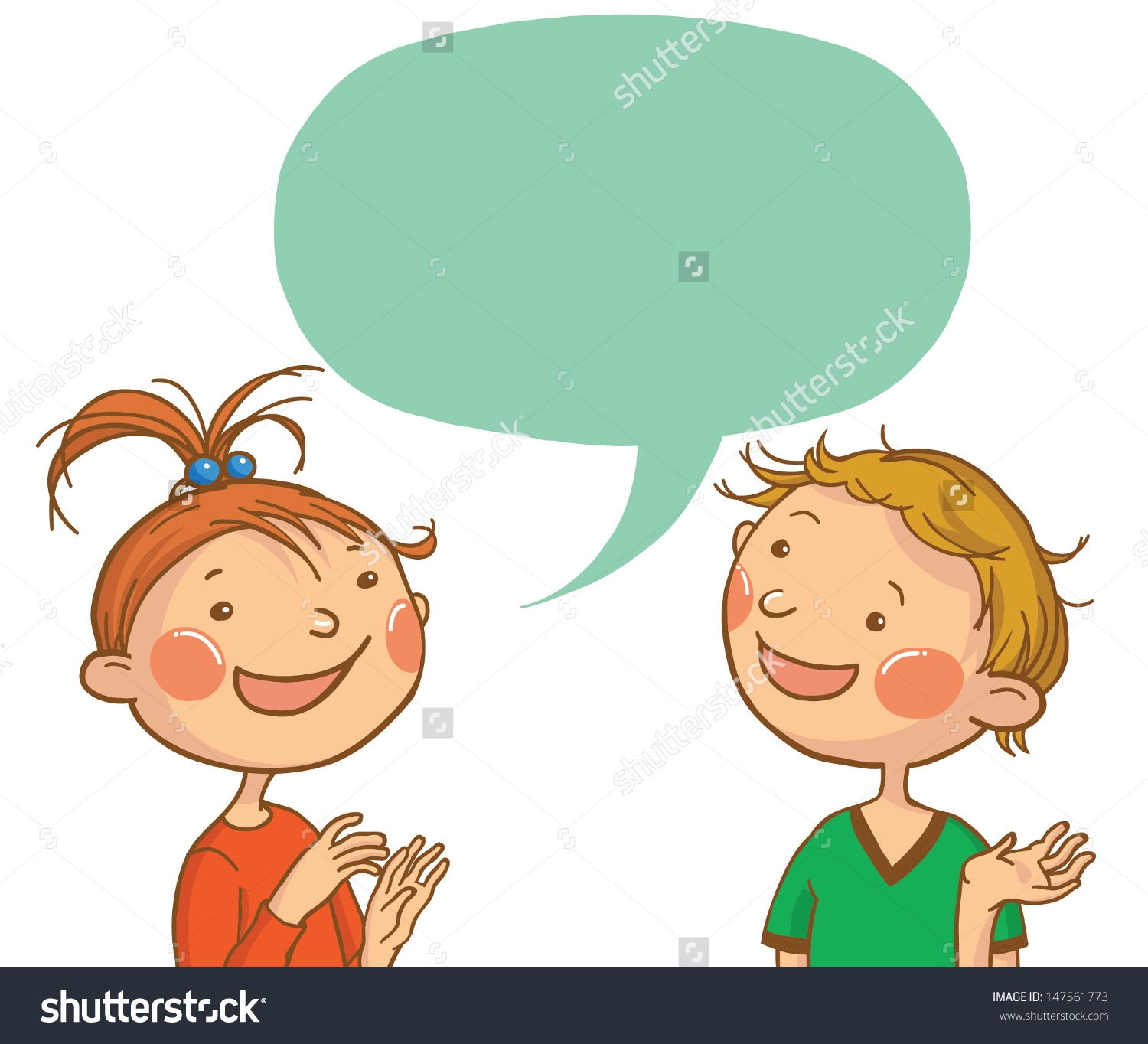 2 Kids Talking Clipart.