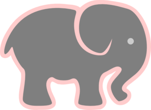Grey Elephant With Pink Clip Art at Clker.com.