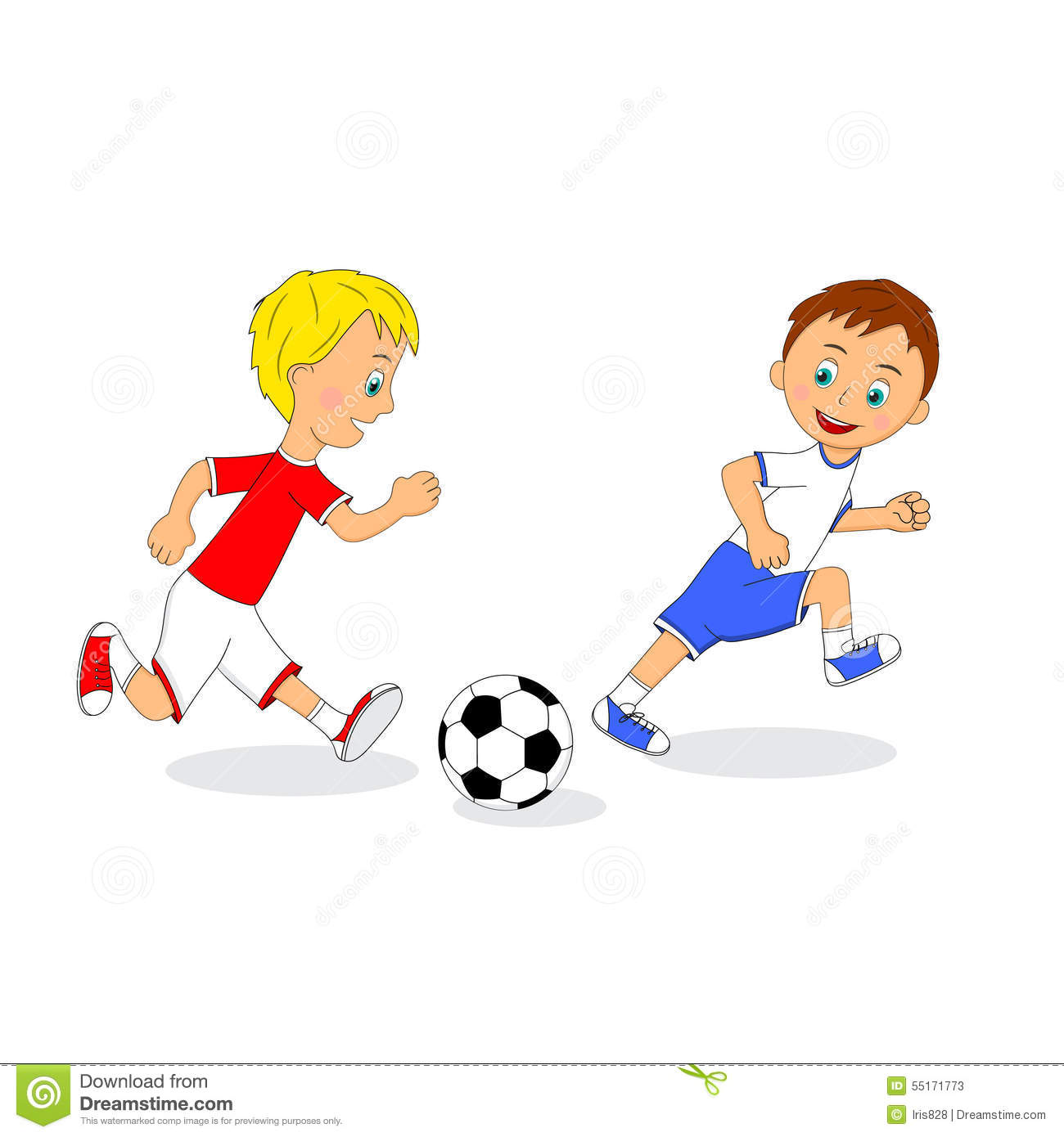 Children Playing Soccer Clipart.