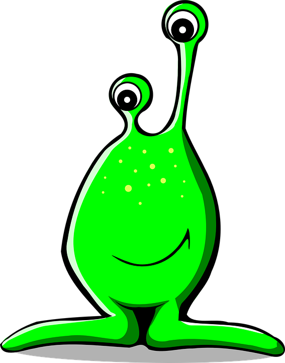 Free vector graphic: Alien, Green, Eyes, Looking.