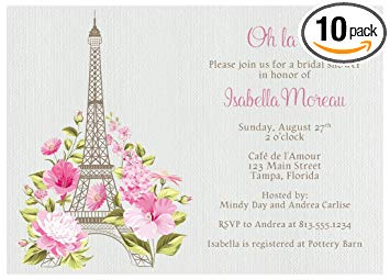 Amazon.com: Eiffel Tower Bridal Shower Invitations Paris.
