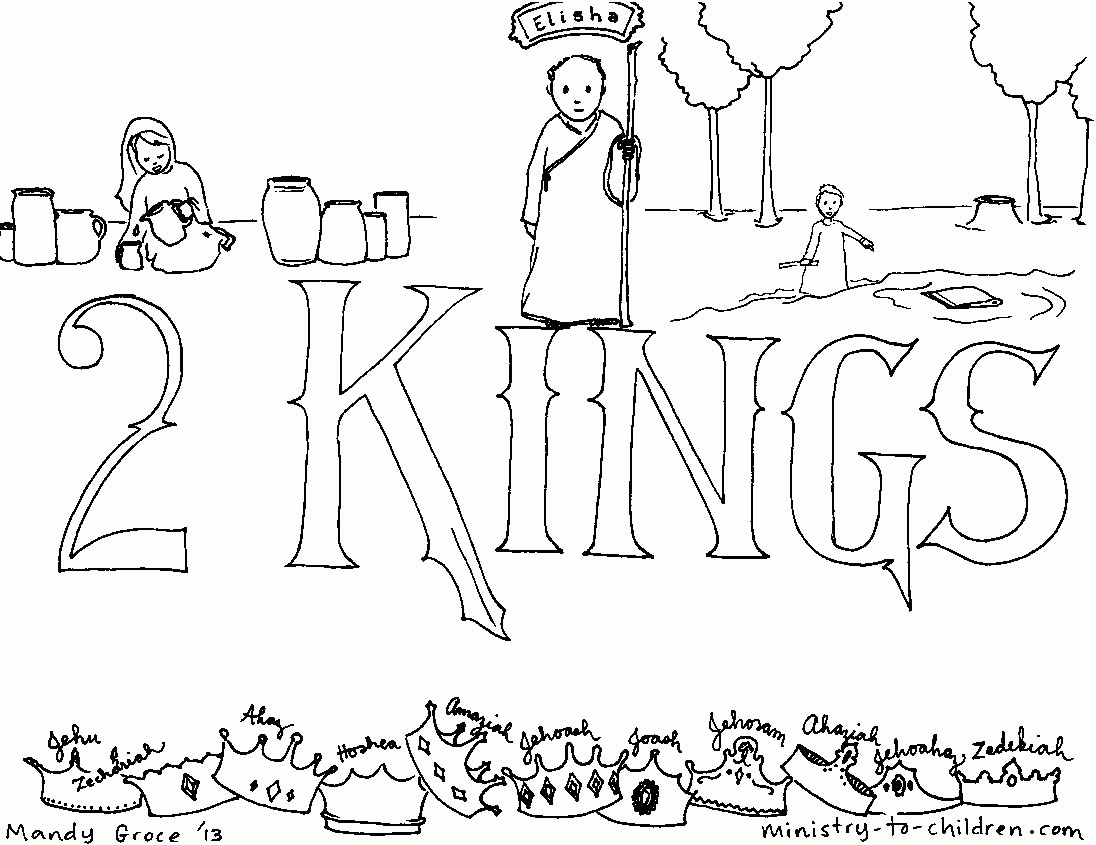 Book of 2 Kings Bible Coloring Page.