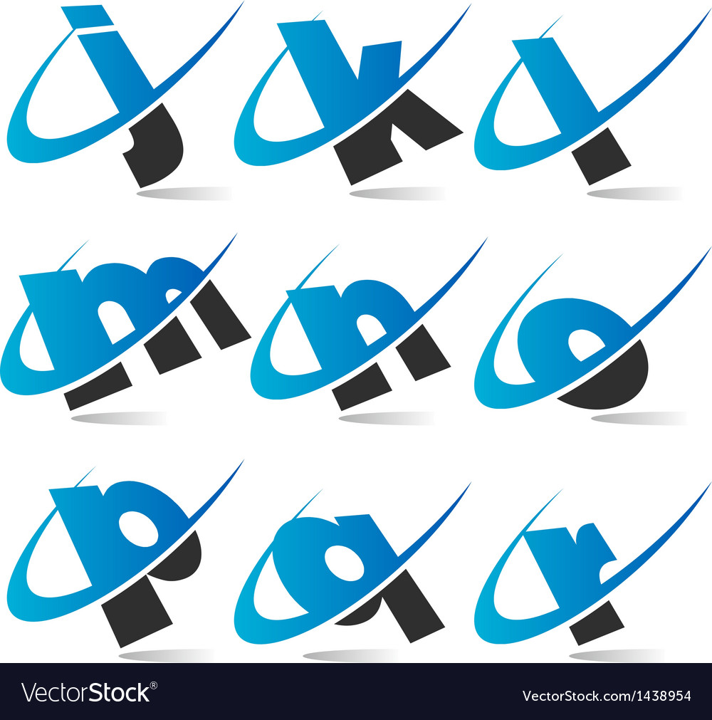 Swoosh Small Letters Logo Icons Set 2.