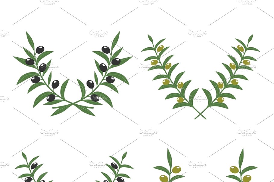 Olive branch wreaths.