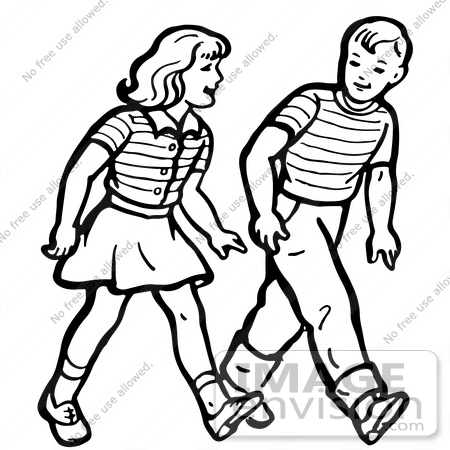 18500 Walking free clipart.