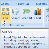 Word 2007: Inserting Clip Art.