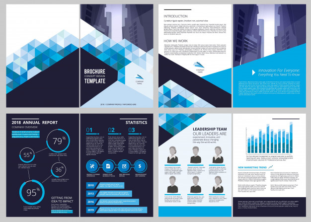 Annual report template. simple document financial magazine.