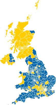 Results of the 2016 United Kingdom European Union membership.