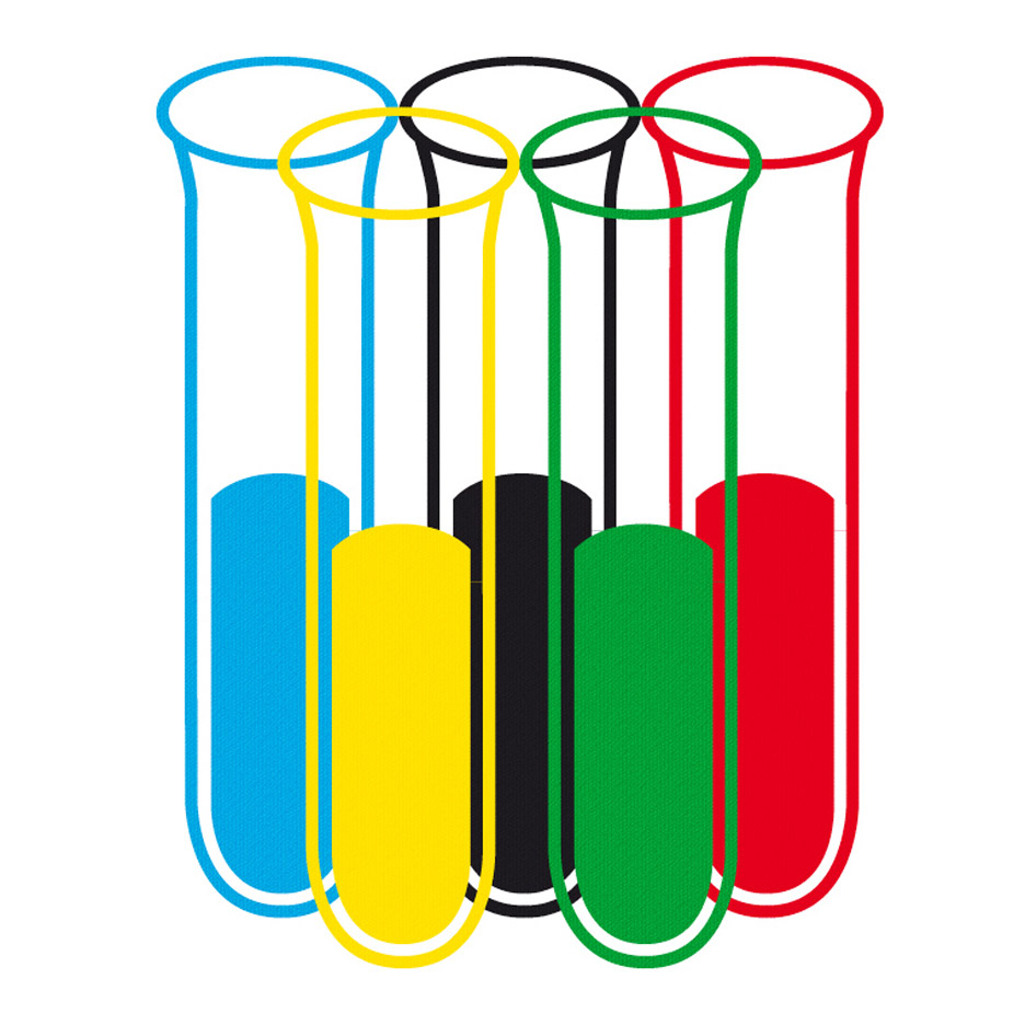 Alternative Olympics logo designed in light of doping scandal.