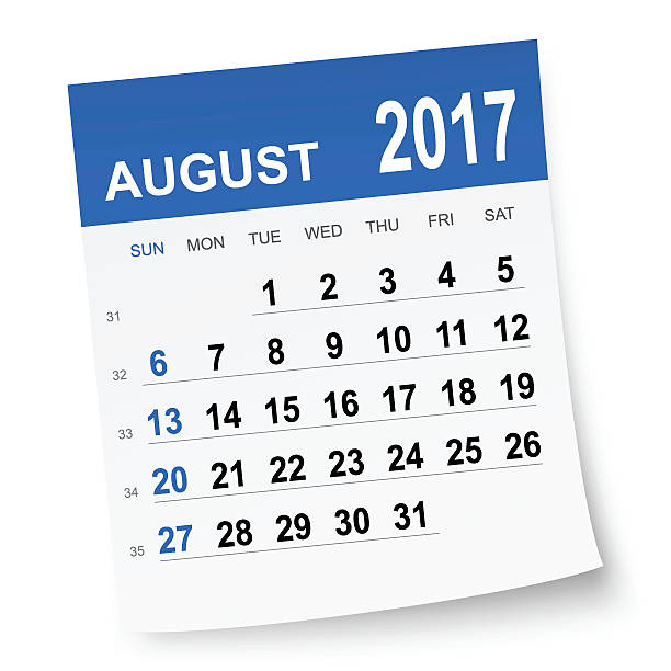 August Calendar Clipart.