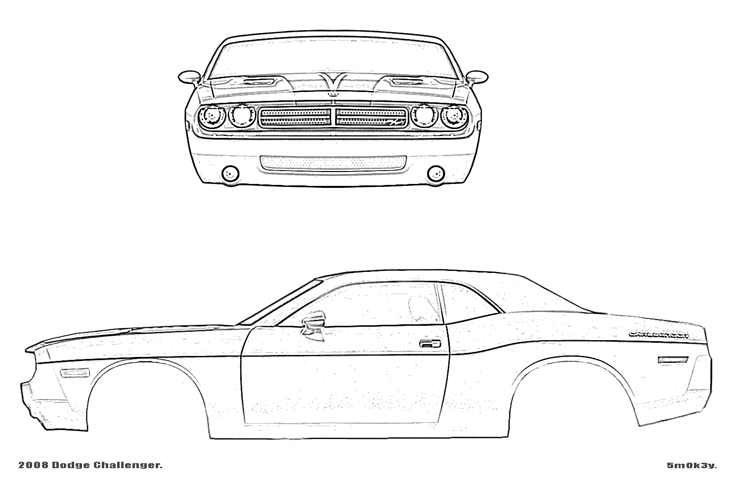 Dodge Challenger Clipart side 1.