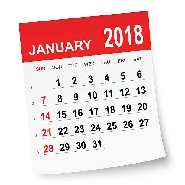 January 2018 Calendar Clipart.