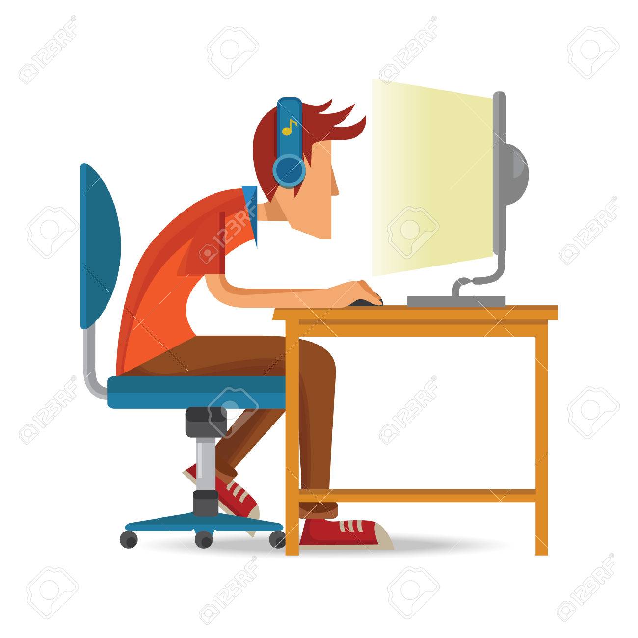 Man working on computer clipart 4 » Clipart Station.