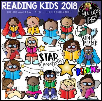 Reading Kids 2018 Clip Art Set {Educlips Clipart}.
