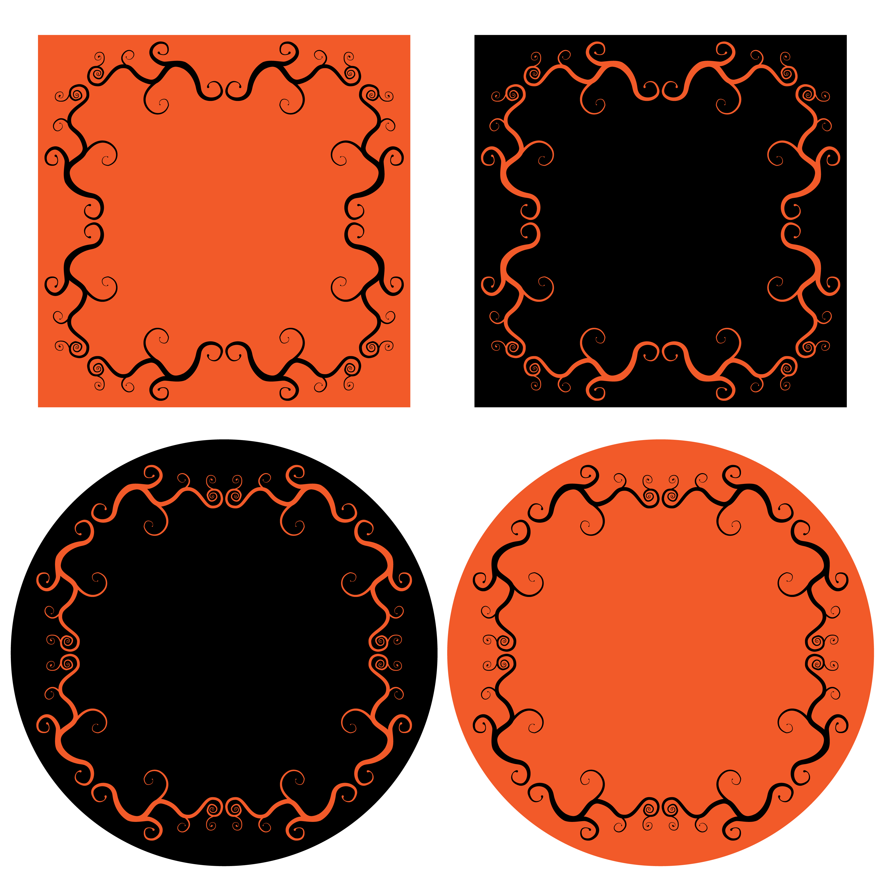 orange and black Halloween frames.