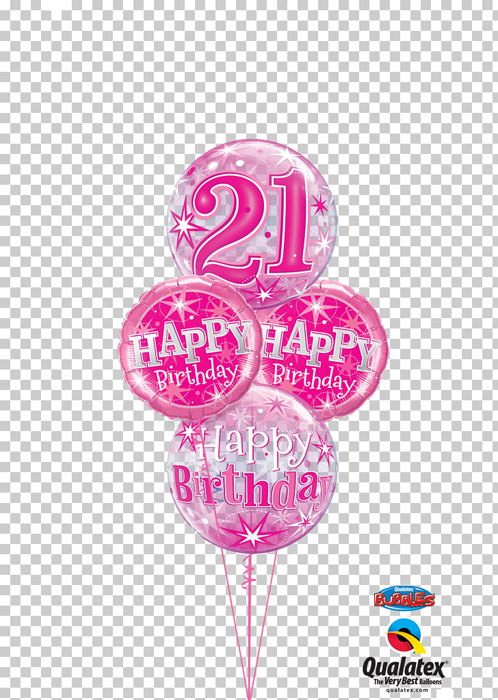 Mylar balloon Birthday cake Flower bouquet, 21st birthday.