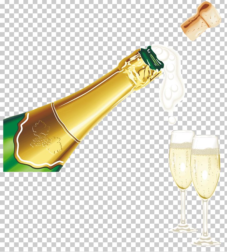 New Year Champagne With Glasses PNG, Clipart, Birthday.