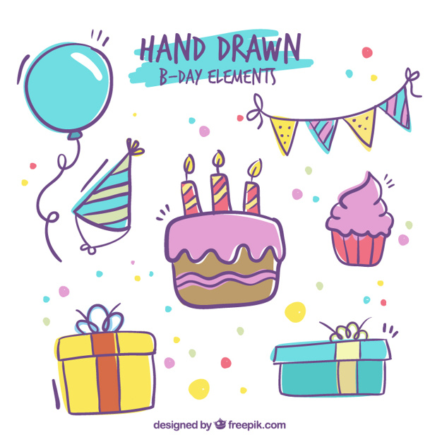 23 hand drawn birthday clipart clipart images gallery for.