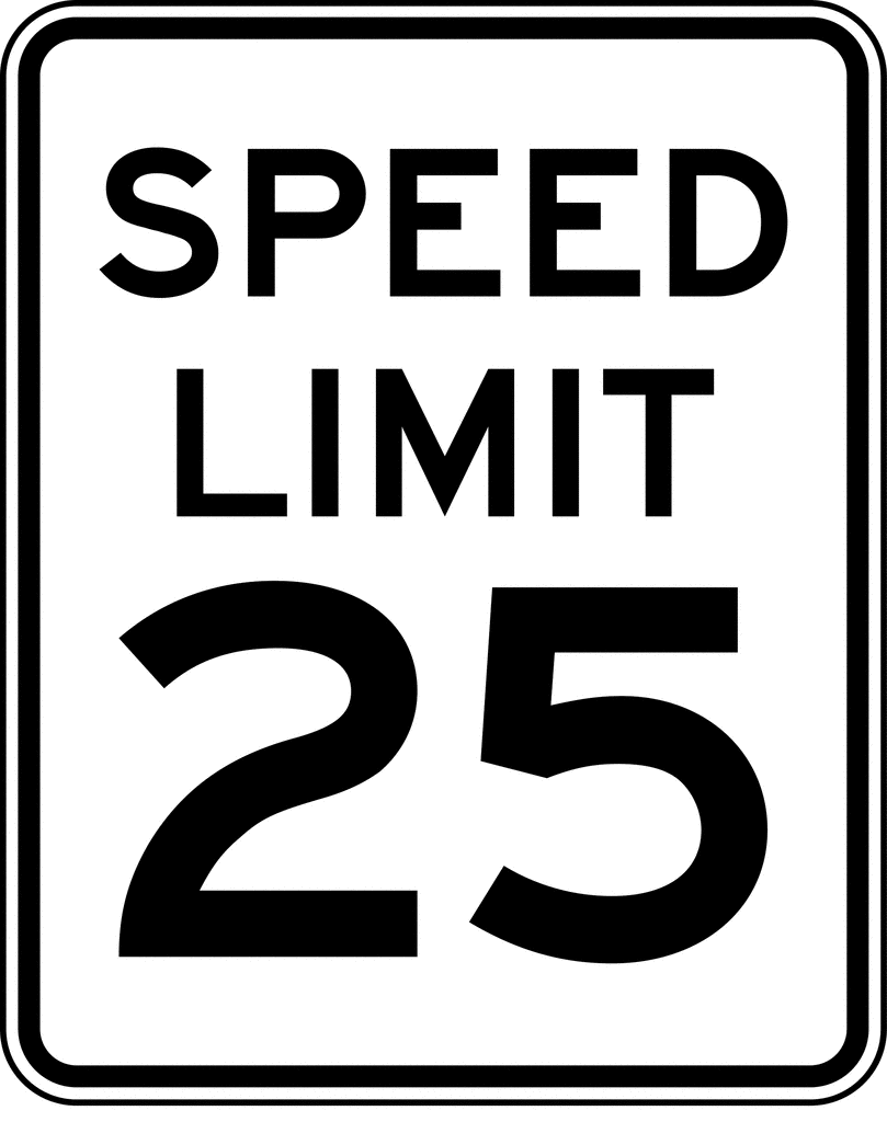 Speed Limit 25, Black and White.