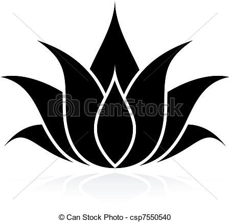 black white lotus flowers free clip art.