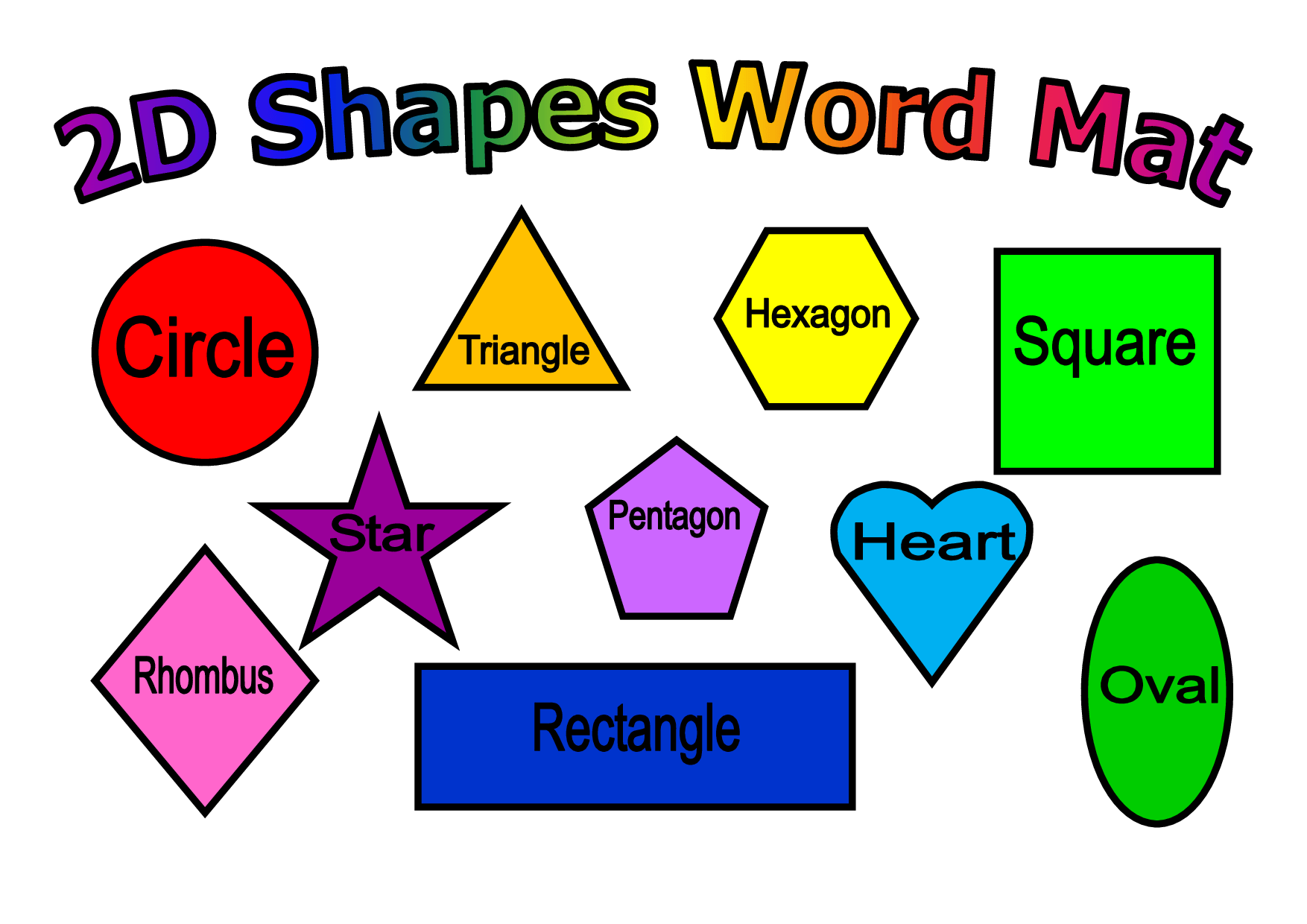 examples of 2 dimensional shapes
