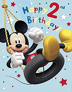 Mickey Mouse great birthday card, happy 2nd birthday: Amazon.
