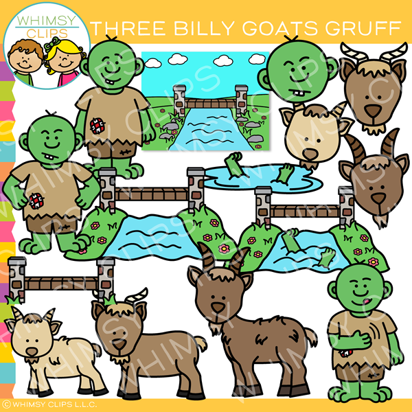 Three Billy Goats Gruff Clip Art.