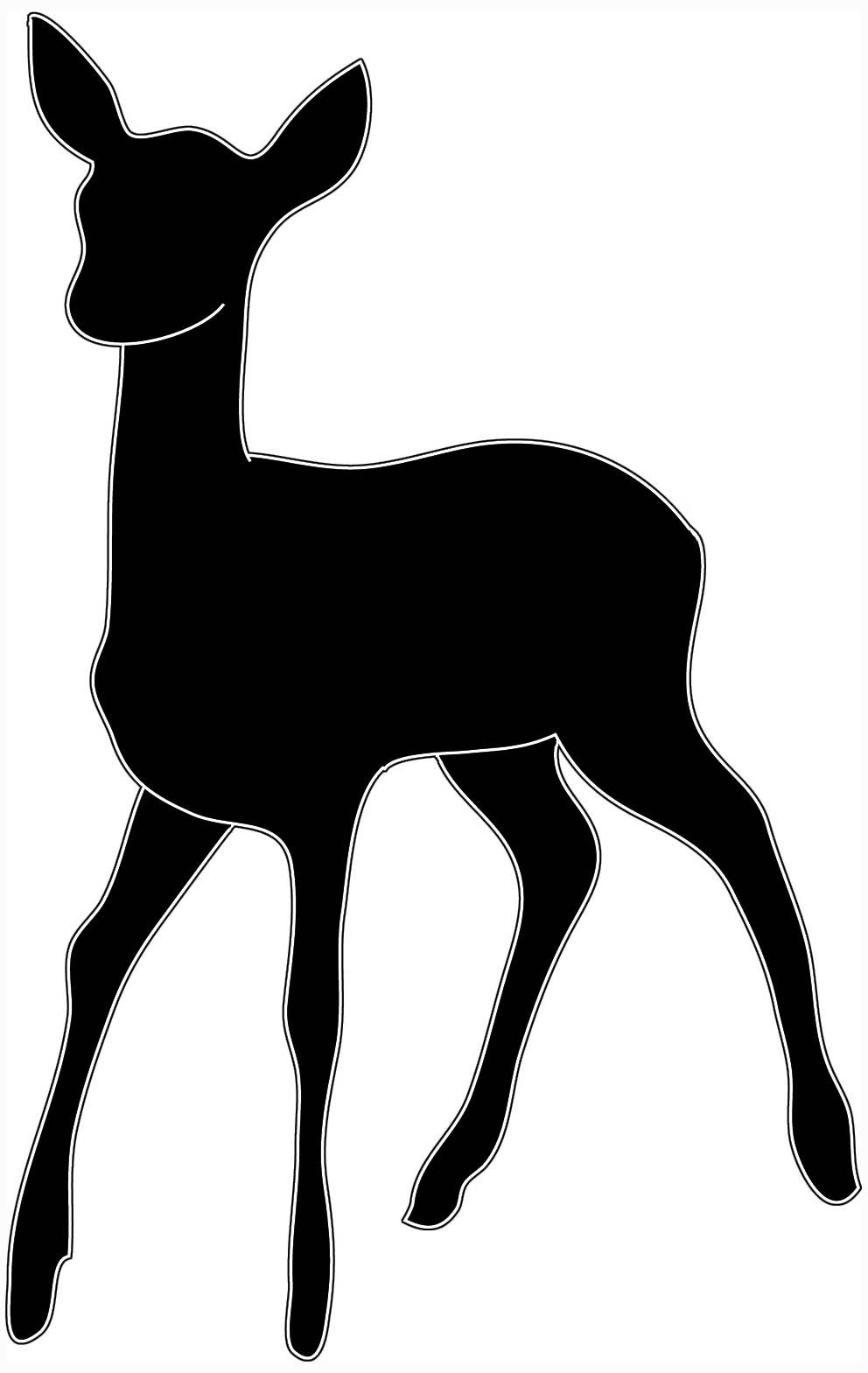 Deer Head Clipart Black And White.