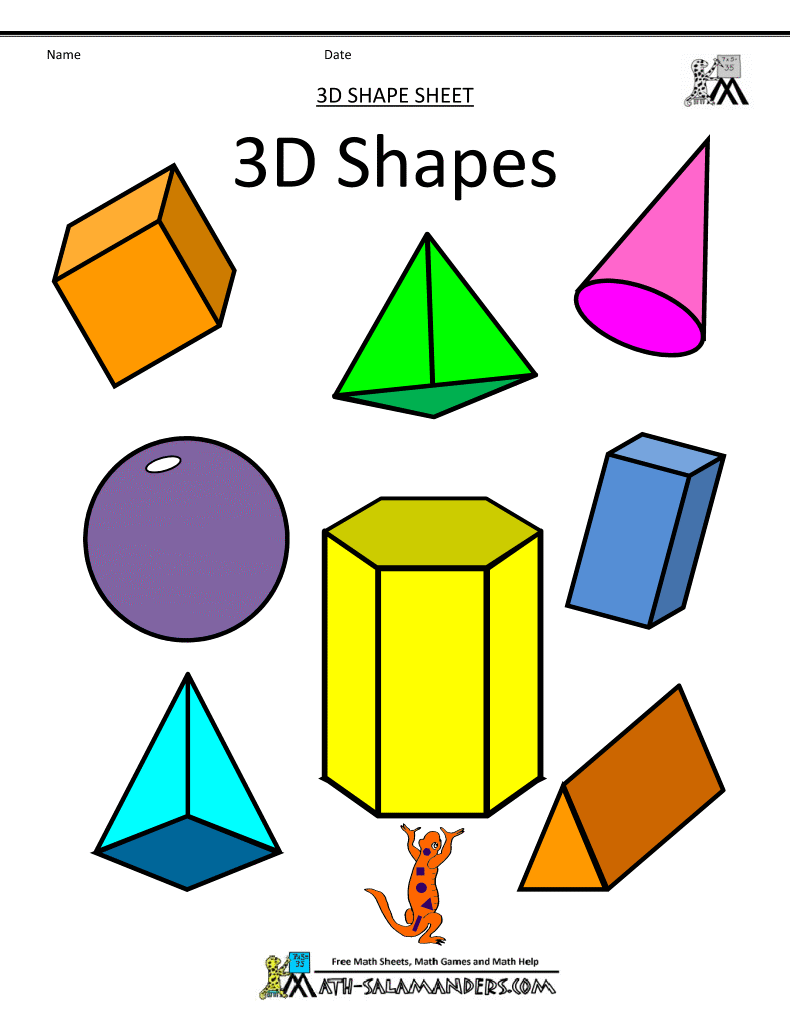 3 Dimensional Shapes Free Printable