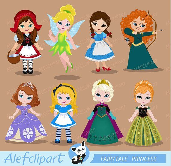 Princess Clipart,Cute Princess Digital Clipart,\