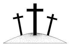 3 Crosses On A Hill Clip Art.