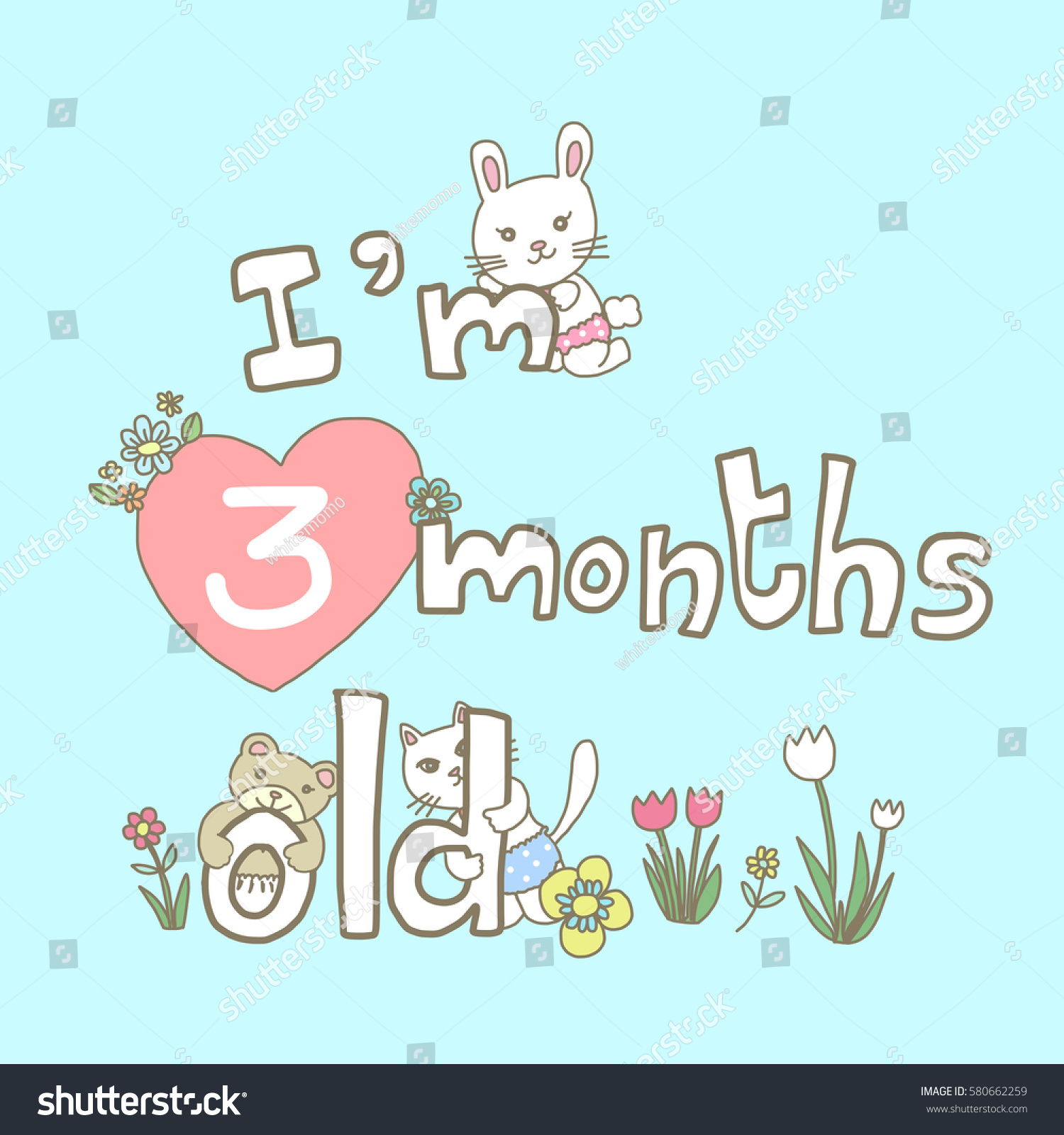 3 Months Old Clipart.
