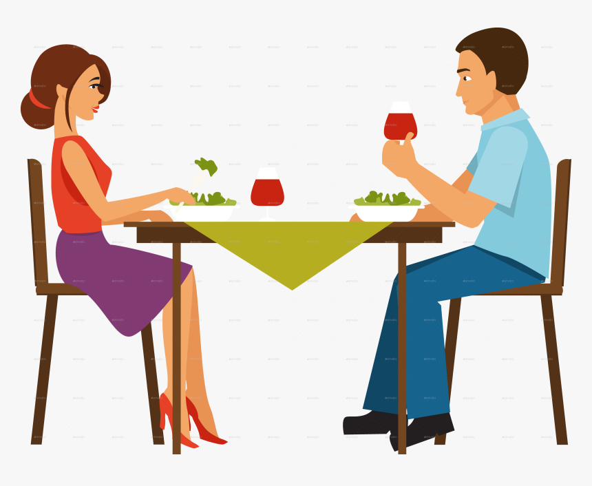 Couple Eating Dinner Transparent & Png Clipart Free.